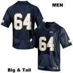 Notre Dame Fighting Irish Men's Max Siegel #64 Navy Under Armour No Name Authentic Stitched Big & Tall College NCAA Football Jersey XJS6699SM